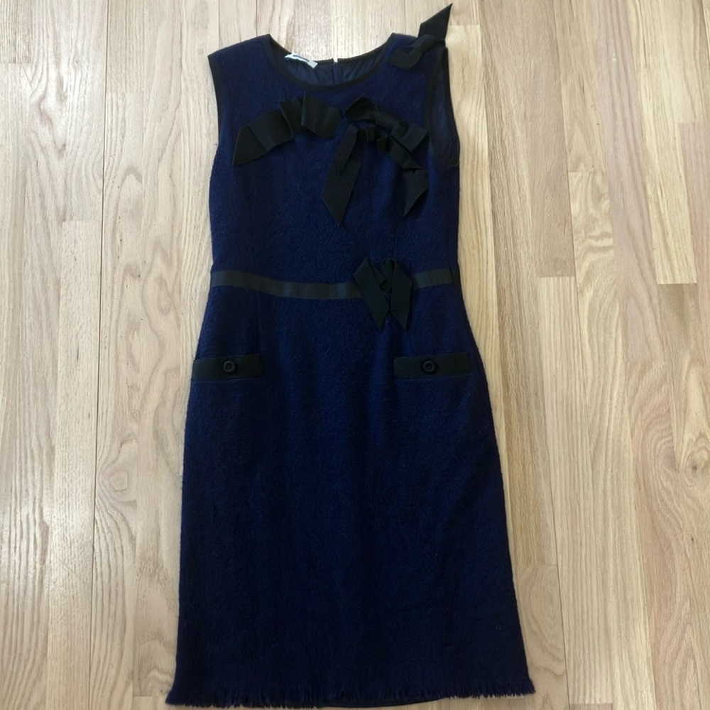 Moschino navy blue wool pencil dress Sz EU38